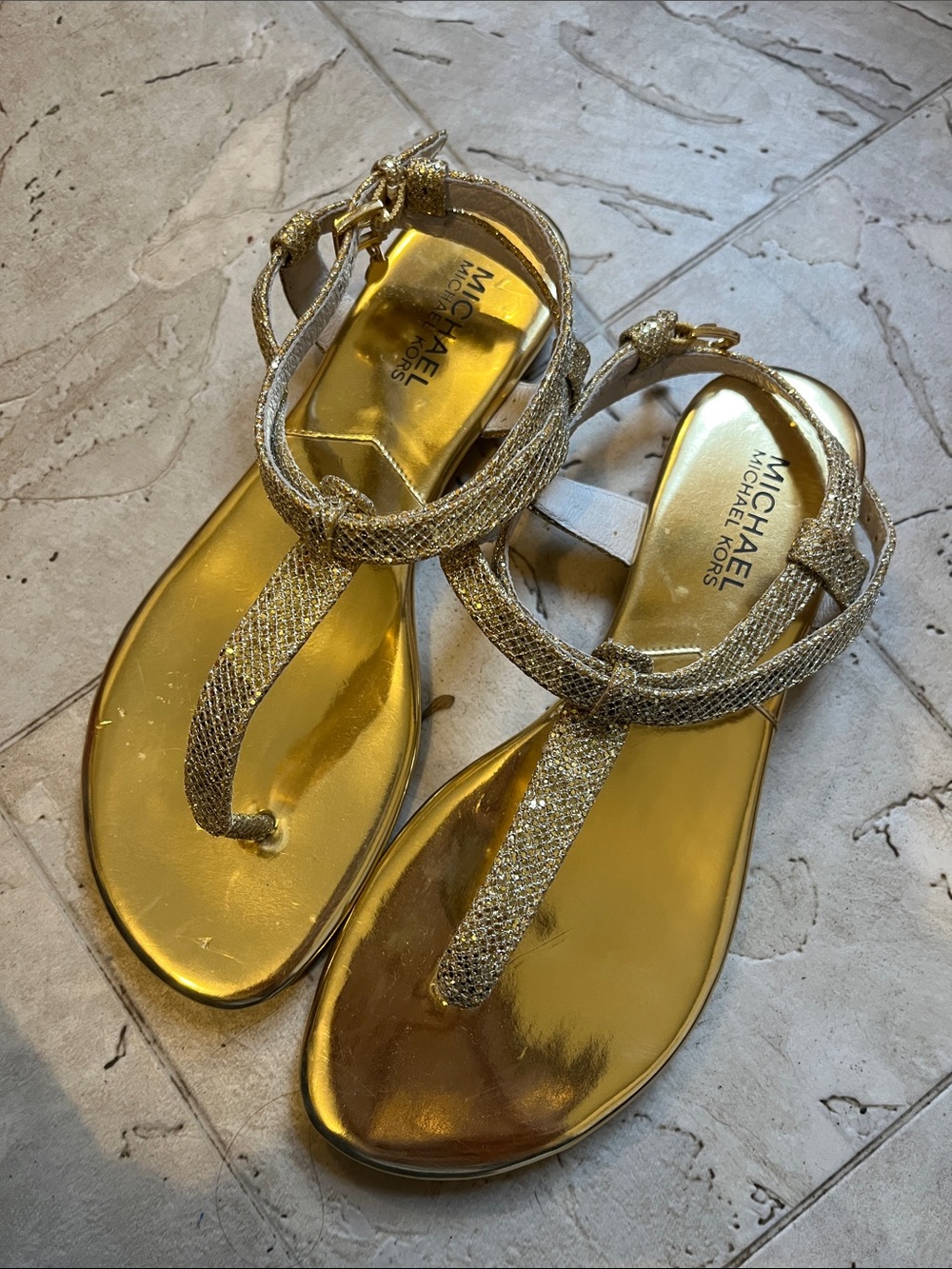 Michael Kors Metallic Gold Sandals